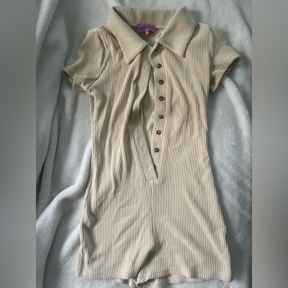 Edikted Cream Bodycon Romper
